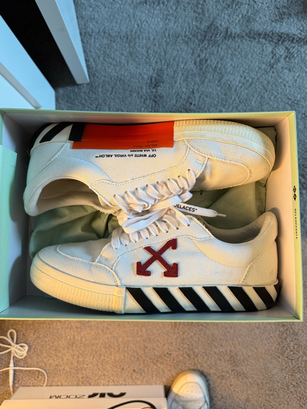 Off-White Vulcanized | Designer White Canvas Low-Top Sneakers